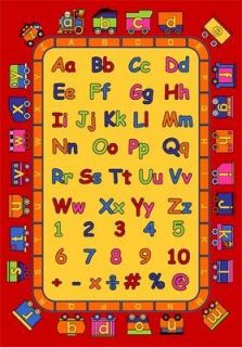 Kids ABC Alphabet Train Design 5x7 Area Rug Carpet Play Mat Great Gift 