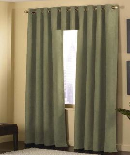   GROMMET SAGE GREEN MICRO SUEDE PANEL VALANCE WINDOW CURTAIN SG19274