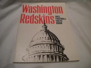 National Football League Media Press Fact Guide Mint 1962 Washington 