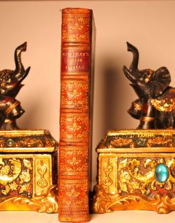 1886 RARE Old Antique Idylls Kingsley Book Leather Library Lot 
