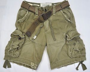 Abercrombie Olive Algonquin Military Cargo Shorts 28