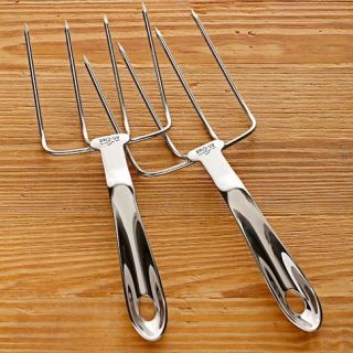 ALL CLAD Stainless Steel Turkey Roast Lifters Forks Set of 2 