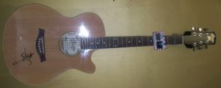 Toby Keith Autograph Signed Copley Guitar Acoustic Natural COA on Body 
