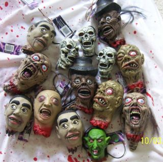 Lot of 14 Small Severed Heads Halloween Props Decoration