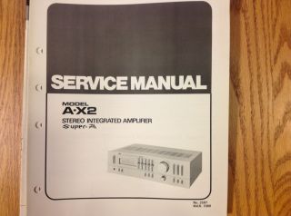 Service Manual for JVC Stereo Integrated Amplifier A X2
