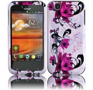 For T Mobile LG myTouch 4G E739 Red Flower Skin Snap on Hard Case 