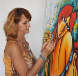 ANA Gladys CANTO MI Ciudad Cuban Fine Art Oil Painting