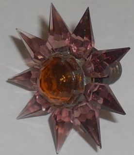Vintage Old C 6 Matchless Star Glass Christmas Tree Bulb Amethyst 