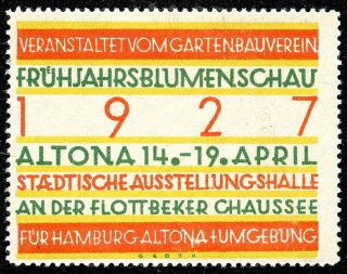 Poster Stamp Germany Frühjahrsblumenschau Altona 1927