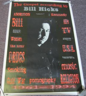 Gospel According to Bill Hicks RARE Quotes Tribute Poster Comedy UK 