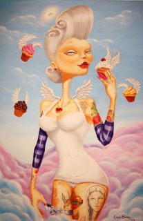 Cupcake Angel by Gabi Spree Tattooed Woman Canvas Art Giclee Print 