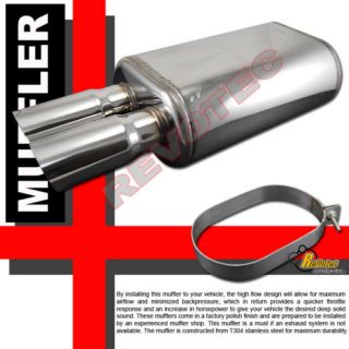 Universal Dual DTM Angle Tip Exhaust Muffler 2 5 Inlet