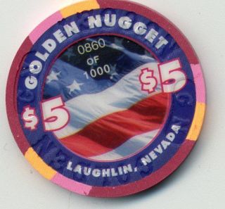 golden nugget 2003 july 4th laughlin casino $ 5 chip