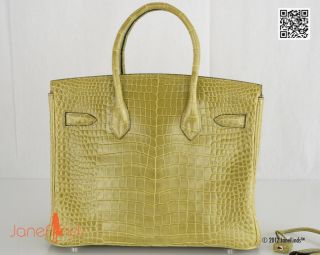 Amazing Find Hermes Birkin Bag 30cm Crocodile Vert Anis Porosus PHW 