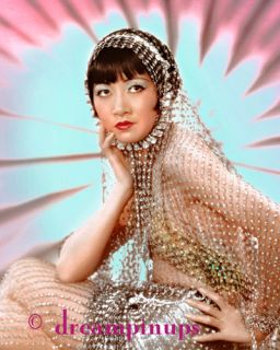 Anna May Wong 1931 Dazzling Color Portrait White Diamonds