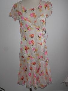 nwt anna sui silk floral summer dress us 6 aus 10 $ 420