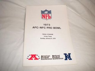 Vintage NFL Football Media Press Guide AFC NFC Pro Bowl 1973 Texas 