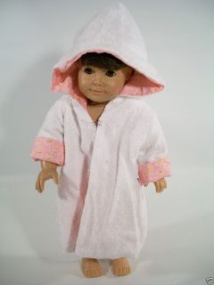 Gotz Doll White Terry Cloth Reversible Housecoat Fits American Girl 