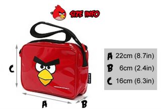 Angry Birds Enamel Cross Messenger Shoulder Bag Sz s Red Bird Black 