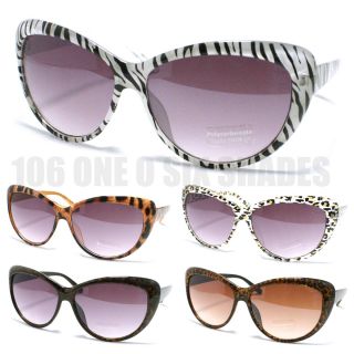   Sunglasses Oversized Animal Design Frame Zebra Leopard New
