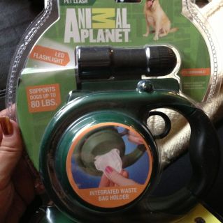 Animal Planet 16 Foot Dog Leash With Flashlight And Bag Holder
