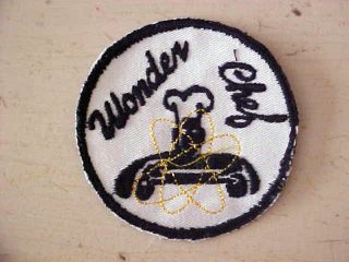 Vtg Atomic Diner Retro Wonder Chef Embroidered Patch Retro Cooking 