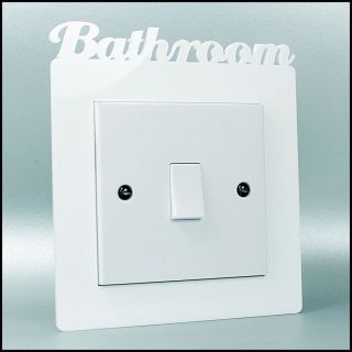   Light Switch Surround Finger Plate Panel Cover WHITE Acrylic Perspex