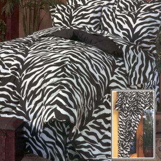 8pc black white zebra print comforter sheet set full