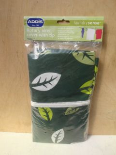 ADDIS LAUNDRY SENSE ROTARY CLOTHES LINE COVER GREEN WITH LEAF DESIGN
