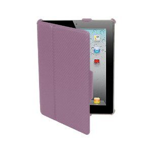 Amzer iPad 2 Pink Portfolio Case Protective Carbon Fiber Texture Hard 