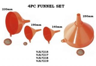 plastic funnel set 4 piece 140mm 190mm 230mm 250mm from united kingdom 