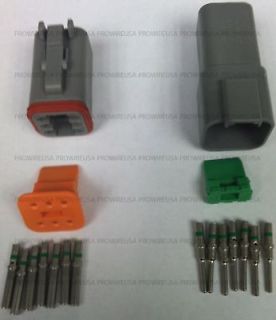 deutsch dt 6 pin connector kit 14 16 ga nickel