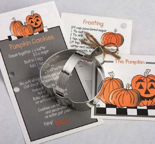 New Ann Clark Tin Pumpkin Cookie Cutter w Recipe Card Attatched Made 