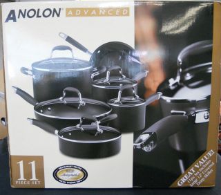 Anolon Advanced 11pc Hard Anodized Cookware Set New
