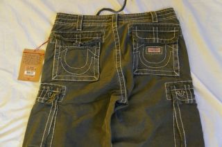 Authentic True Religion Mens Anthony Cargo Forest Green Pants Size 30 