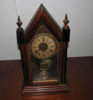 Antique Portugeuse Steeple Batalha Mantle Clock