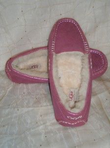 UGG Ansley Slippers Shoes Hot Neon Pink Womens US Sz 6 7 8 Sheepskin 