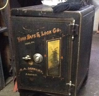 Antique Safe York Safe Lock Co Vintage R A Gernert Agent