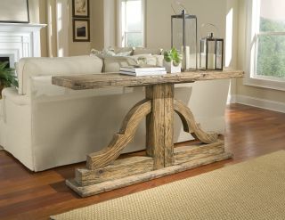 Antique Reclaimed Elm Wood Console Table Large Bracket Style Trend New 