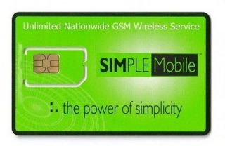 Simple Mobile SIM Card GSM Prepaid BRAND NEW NEVER ACTIVATED