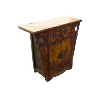 Chinese Antique Lacquer Side Table Bathroom Vanity Cabinet WK2237