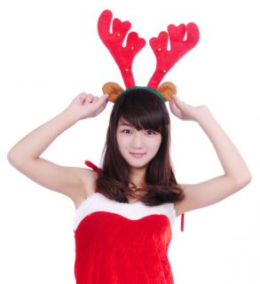 Antlers Deer Horns Costume Brown Ears Santa Fancy Dress Christmas 