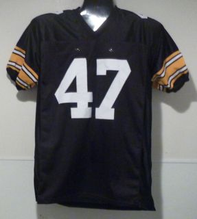   AUTOGRAPHED/SIGNED PITTSBURGH STEELERS BLACK SIZE XL JERSEY W/HOF 89