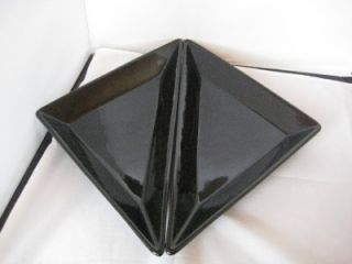 Pampered Chef Black Triangle Plates Set of 2 Brand New