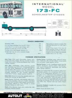 1960 international 173fc school bus chassis brochure 
