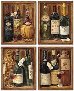 Wine Cabinet I IV by Nancy Wiseman~Bottle​s~Corks~Labels​~Set of 4 