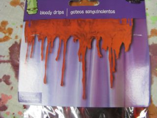 NEW HALLOWEEN PARTY HAUNTED HOUSE DECOR BLOODY DRIPS WINDOW MIRROR 