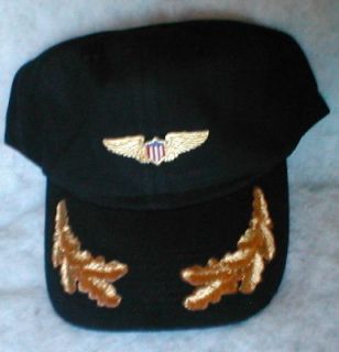 ULTIMATE PILOTS Airplane Aircraft Aviation Hat With Wings Gold Low 