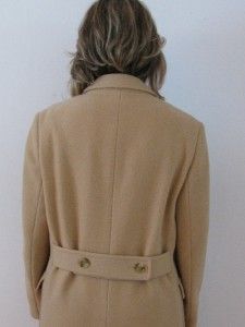 AQUASCUTUM London Butterscotch Wool Ladies Military Trench Coat Jacket 