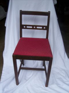 Vintage Wood Mahogany Childs Chair Antique Upholstered Decor